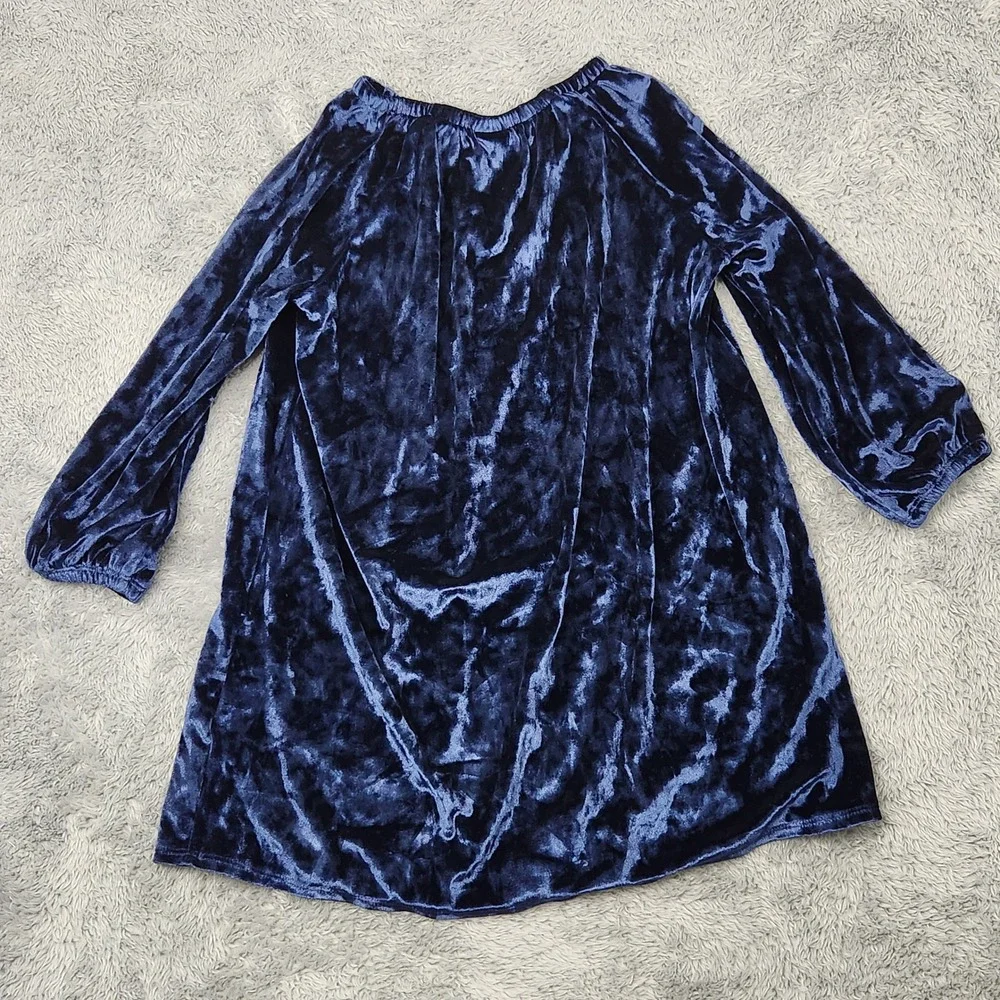 Harper Canyon Dress Kids 3 Blue‎ Crushed Velvet Holiday RK444399LG HOL20